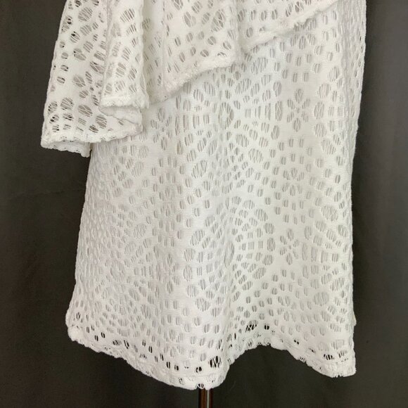 Lilly Pulitzer White Matteo One Shoulder Top Sea Urchin Terry Lace Sz XL - Picture 9 of 16